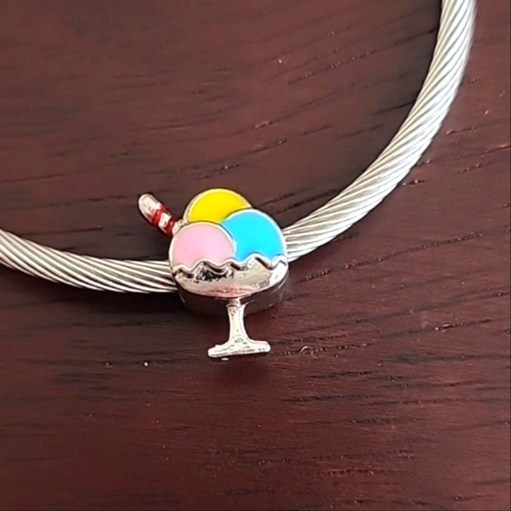 ICE Cream Charm for European Style Bracelets Fits Pandora Systems